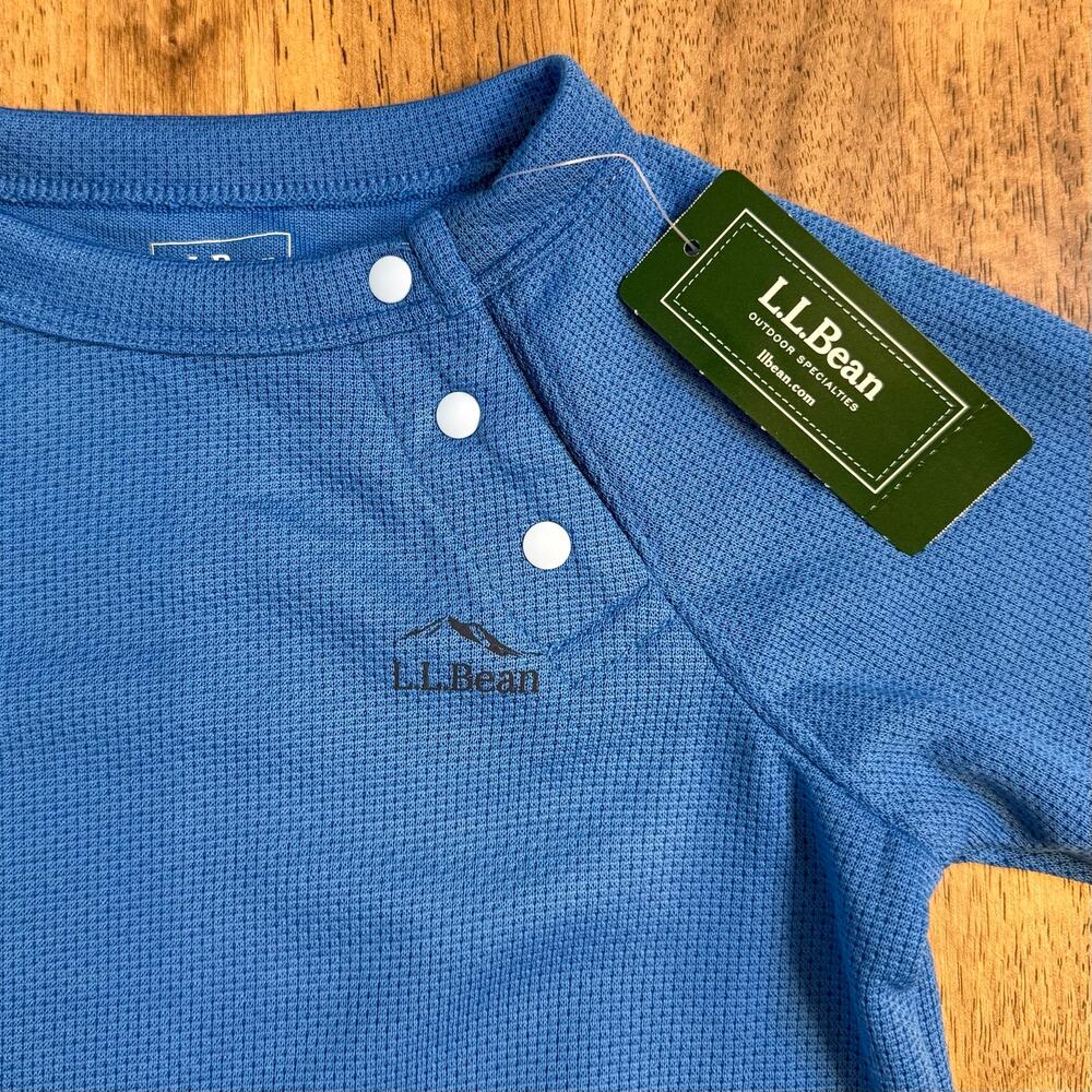 L.L.Bean Wicked Warm Underwear One-Piece Snap Cobalt Sea Baby 6-12 Months - Picture 3 of 7